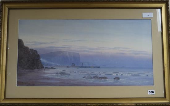 Godfrey Hall, watercolour, coastal scene, signed and dated 1901, 33 x 64cm